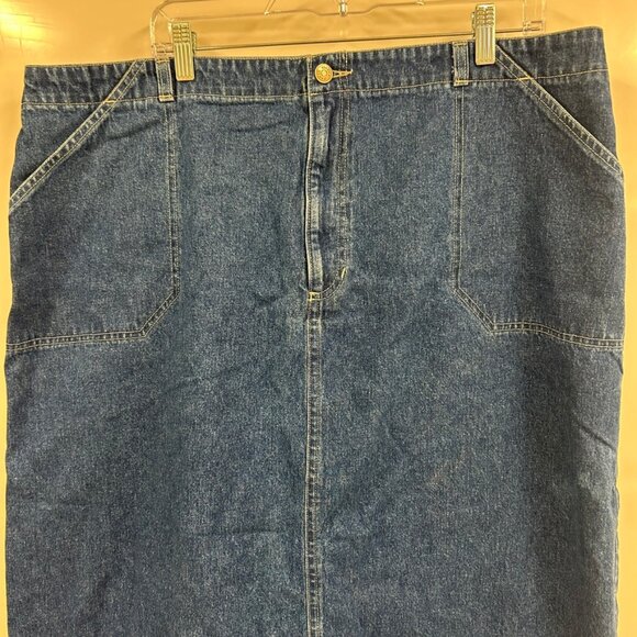 Vintage Sonoma Denim Midi Skirt Women’s 22W Dark Wash High Rise Classic Skirt - Picture 2 of 9